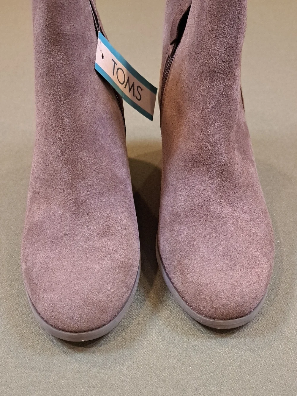 TOMS Joanna Wedge Bootie - Color: Oak Brown Suede - Size: Women 9